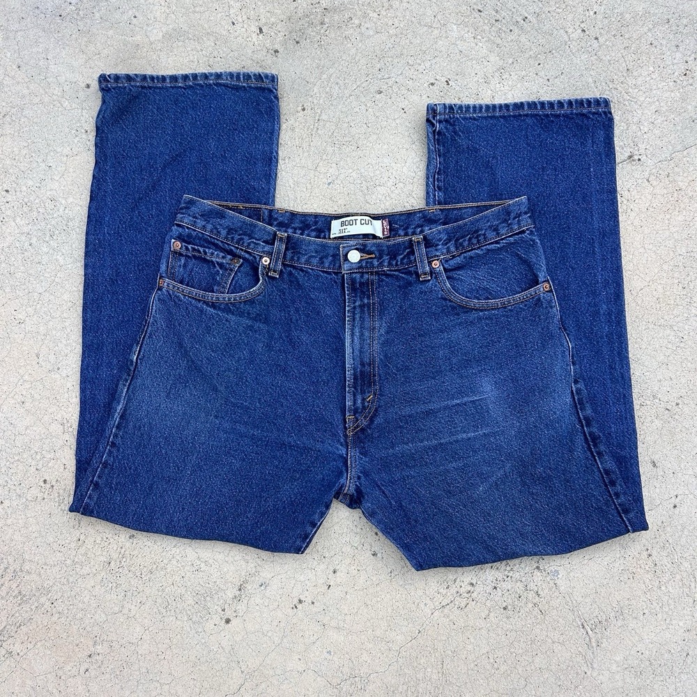 Levis 517 Jeans Men's 38x30 Dark Blue Bootcut Denim Zip Fly 5-Pocket Classic